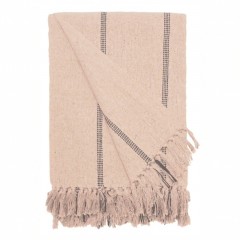 BEDSPREAD STRIPE BIG NATURAL BLACK 